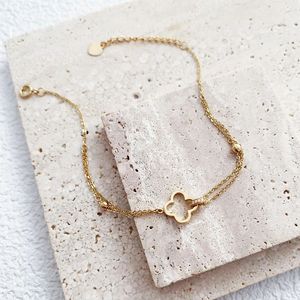 Joyería de Moda Xinfly, Pulsera de Doble Cadena de Oro Real de 18K con Diamantes Naturales para Damas - Product Image 3