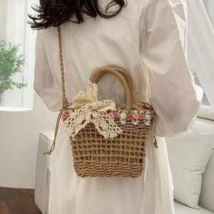 Elegante <span class=keywords><strong>Borsa</strong></span> a Secchiello in Paglia per Donne |   <span class=keywords><strong>Borsa</strong></span> da Spiaggia Intrecciata per Vacanze Estive |   <span class=keywords><strong>Borsa</strong></span> a <span class=keywords><strong>Tracolla</strong></span> Boho |   Nuovo Arrivo 2026 - Product Image 4