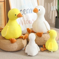Jouets en peluche en gros : Petits canards jaunes et grandes oies blanches douces, pour la décoration intérieure et les cadeaux d'anniversaire pour enfants