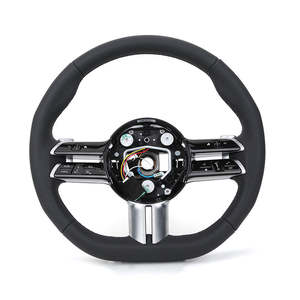 Volante de Cuero Negro Personalizado, Semi-Perforado, para Benz W204 W221 AMG W177 W212 W222 <span class=keywords><strong>W213</strong></span> W205 W211 W176 W166 X166 W167 - Product Image 1