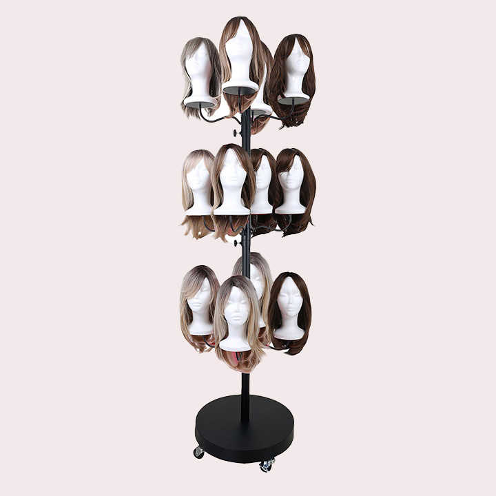 Human Hair Rack Custom Store Floor Standing Mannequin Head Human Braid Hair Bundles ...