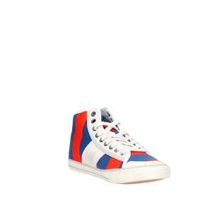 D.A.T.E. Baskets tendance montantes TENDER HIGH-94 pour femme en toile bleue et orange - Product Image 5