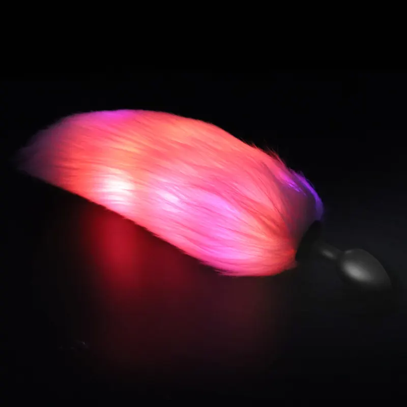 Glowing Silicone Plug Anal Fox Tail Butt Plug Lovely Amal Plug Toys For Women Beginners Games