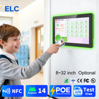Tablet NFC Android 14 con Soporte de Pared POE y LED RGB, Compatible con APK, para Control de Asistencia con Tarjeta de Estudiante Escolar