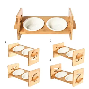 Verstelbare Verhoogde Hond Kat Voedsel Water Bowl Stand Feeder Met 4 Verschillende Hoogte