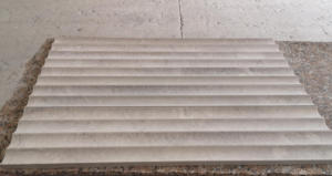 SH STONE <span class=keywords><strong>pierre</strong></span> <span class=keywords><strong>naturelle</strong></span> nouveau Design aiguisé blanc <span class=keywords><strong>Beige</strong></span> travertin concave cannelé carreaux de marbre panneau mural pour la décoration intérieure - Product Image 6