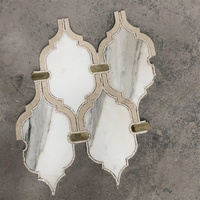 Mosaïque de marbre blanc moderne, finition brillante, design parquet, décoration murale de chambre, mosaïque de marbre pour salle de bain