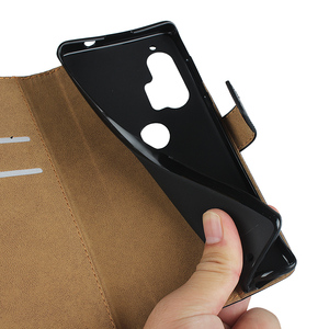 Étui portefeuille en cuir véritable pour <span class=keywords><strong>Moto</strong></span> Edge Plus, housse à rabat pour téléphone portable avec béquille et porte-cartes - Product Image 4