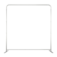 Nouveau produit phare 2024 : Mur d'affichage portable en tissu tendu ADMAX argenté, durable, imprimé sur mesure, 8x8 pieds, pour salons professionnels