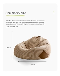 Sillones Puff de Corduroy en Forma de <span class=keywords><strong>Pera</strong></span>, Grandes y Cómodos, Multifuncionales, Tamaño Adulto, en Oferta - Product Image 2