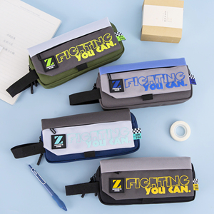 Étui à crayons personnalisé pour garçons, mignon, avec fermeture éclair, grande capacité, pour l'école, les étudiants, en polyester, pochette pour stylos, sac de papeterie de bureau - Product Image 4