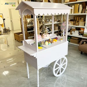 Candy Cart for Wedding and Holiday <strong>Decoration</strong> Vending Cart Wood <strong>Stall</strong> Stand Rolling Shelf - Product Image 3