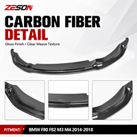 Diffuseur avant en fibre de carbone véritable ZESON style V pour BMW M3 F80 M4 F82 F83 Competition Pack 2014-2018