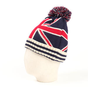 Européen et Américain Automne Hiver Riz Drapeau Étoile Rayé Acrylique <span class=keywords><strong>Bonnet</strong></span> Tricoté Hommes Femmes Chaud Boule Tissu Commun - Product Image 4