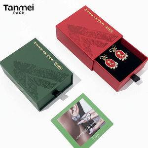 Custom Green Drawer Jewelry <b>Box</b> with Gold Foil Logo Premium Rigid Packaging for <b>Earrings</b> Necklaces and <b>Gifts</b> - Product Image 3