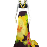 Robe florale d'hibiscus de rayonne imprimée numérique tropicale paréo plage couverture de bain sarong hawaïen une pièce