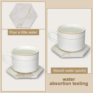 6Pcs Marble <b>Coaster</b> Set Hexagon <b>Ceramic</b> <b>Coasters</b> Absorbent <b>Coasters</b> Drink <b>Coasters</b> Set Modern <b>Coasters</b> Beer <b>Coasters</b> Cup <b>Coaster</b> - Product Image 2