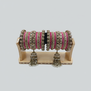 PADMAWATI BANGLES PRIVATE LIMITED High Quality Luxury Tungsten Gold Plated Multi Color Women's Bangles Set Indian Bridal <b>Gift</b> - Product Image 2