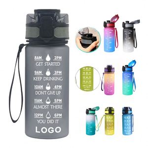 High-quality <b>Large</b>-capacity Gradient Space Cup Student Portable Sports Water Cup Creative Outdoor Sports Plastic Cup Straw - Product Image 1