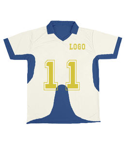 사용자 정의 도매 로고 자수 확인 승화 저지 축구 열 전달 스포츠 레트로 축구 티셔츠 - Product Image 4