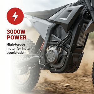 Bicicleta Eléctrica Todoterreno de 3000W con Frenos Hidráulicos sin Escobillas, 60V 20Ah, 3 Velocidades, Suspensión Delantera, Neumático Grueso de 14 Pulgadas, 60KM/H, Bicicleta de Montaña para Adultos - Product Image 3