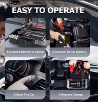 Démarreur de batterie puissant 15V avec compresseur d'air pour voiture, pompe à gonflage de pneus portable, batterie externe 10000mAh, démarreur de batterie de voiture d'urgence