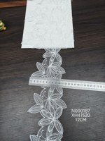 Robe de lingerie pour filles en dentelle brodée blanche, garniture vénitienne florale, maille, textile de maison, 100% polyester, vente en gros directe d'usine