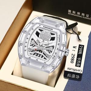 Nuevo Reloj Mecánico Automático <span class=keywords><strong>Richard</strong></span> Skeletonized con Doble Tourbillon, Reloj <span class=keywords><strong>Miller</strong></span> en Forma de Barril, Correa de Silicona a la Moda - Product Image 3