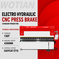 Presse plieuse CNC hydraulique électrique WE67K 130T4200MM, haute efficacité, pliage hydraulique du métal pour la fabrication métallique