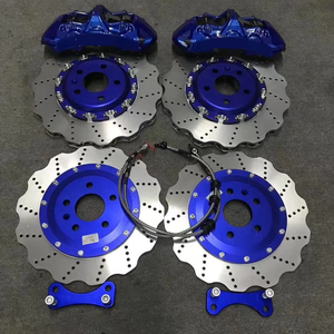 Piezas de freno automático atornilladas directas, Kit de freno grande de coche modificado para competición de carreras, pinza de freno de 6 pistones, Kit de disco de Rotor de onda azul - Product Image 5