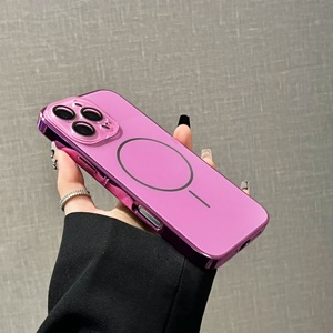 Custodia trasparente in acrilico per telefono duro PC metallico per <span class=keywords><strong>iPhone</strong></span> 16 15 14 13 <span class=keywords><strong>12</strong></span> 11 Pro Max <span class=keywords><strong>con</strong></span> pellicola di protezione magnetica per obiettivo della <span class=keywords><strong>fotocamera</strong></span> - Product Image 1