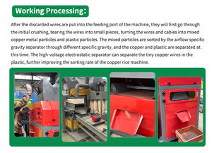 Ferraille fil de cuivre granulateur métal Machine de recyclage fils usure utilisé fil électrique câble granulateur séparateur lumineux - Product Image 4