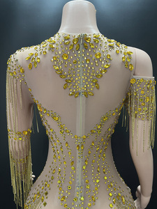 Novance Y4671 Mới Đến Dropshipping Thanh Lịch Buổi Tối Ăn Mặc 2025 <span class=keywords><strong>Prom</strong></span> Dresses Sang Trọng Thạch Vàng Tua Ăn Mặc Cho Đảng - Product Image 4