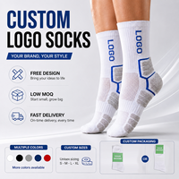 Chaussettes de sport en coton mi-mollet avec logo personnalisé, design gratuit, absorbant les chocs, pour le basketball et l'entraînement, chaussettes de sport pour hommes en tissu éponge