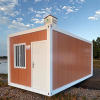 Maison conteneur modulaire en panneaux sandwich d'acier détachable et respirant, 20 pieds, préfabriquée, villa moderne, hôtel, secours d'urgence, mobile, garantie 1 an