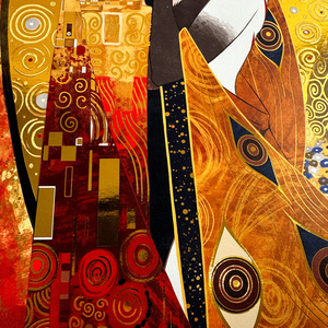 Folha De Ouro De Alta Qualidade Personalizada Arte Imprime Papel Digital Cartaz Animação Personagem Anime Artes Obra O Beijo Decoração Da Parede Cartazes - Product Image 3