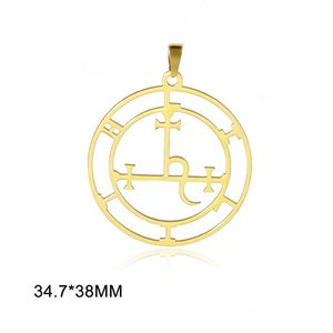 Colgante con Sello de Lilith de Myshape, Sello Demoníaco de Salomón, Amuleto Pagano de Marbas, Mitología, Dijes de Acero Inoxidable para la Creación de Joyas - Product Image 6