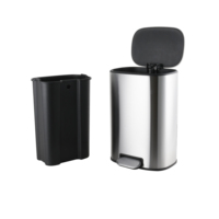 Poubelle d'extérieur en acier inoxydable, pédale de salle de bain, poubelle WBS076