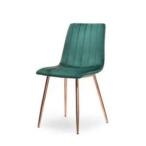 Hiện Đại Bền Bọc Đồ Nội Thất Nhà Ghế Màu Xanh Lá Cây Nhung Vải Ghế Ăn Vàng Kim Loại Chân Cho Nhà Hàng - Product Image 2