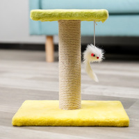 Miaupro Arbre à chat vertical de style moderne avec griffoir en sisal, petite colonne et griffoir de Noël