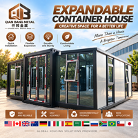 Maison conteneur extensible à double aile avec intérieur spacieux, 40 pieds, transportable, avec salle de bain et cuisine