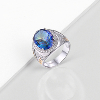 Bague de mariage vintage Keiyue en argent 925 avec grappe de pierres précieuses naturelles pour homme, bijoux personnalisés