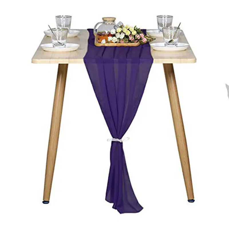 Drapeau de table en mousseline de soie drapeau de table de mariage nouveau blanc décoration de mariage européen décorations de fête