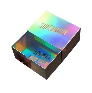 홀로그램 반짝이 무지개 빛깔의 슬라이딩 서랍 상자 식품 포장 반짝이 초콜릿 포장 선물 상자