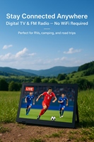 Televisor Inteligente Portátil de 15.4 Pulgadas LED LCD Android 16:9 300cd/m² Compatible con Múltiples Formatos DVB-T2 para Fanáticos de Partidos de Fútbol
