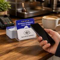 Étiquette RFID en acrylique personnalisée, étanche, avec puce NTAG213, 13,56 MHz, mini-étiquette NFC pour les commentaires Google Shop et le contrôle d'accès