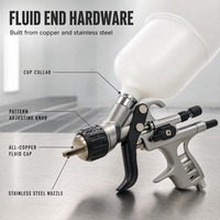 Pistolet de peinture automobile HVLP 1,3 mm à alimentation par gravité, gobelet en nylon 600 CC, capuchon en cuivre pour la retouche automobile