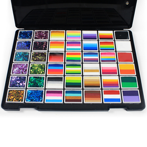 Peinture pour le visage et le corps à base d'eau, 42 couleurs arc-en-ciel, avec <span class=keywords><strong>kit</strong></span> de 12 gels pailletés pour Halloween, cosplay, fête, <span class=keywords><strong>maquillage</strong></span> de scène - Product Image 2