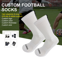 Chaussettes de football respirantes en tissu mélangé, antidérapantes avec grip, logos personnalisés pour hommes, femmes et athlètes