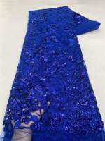 Tissu en dentelle africaine George brodé de perles et de paillettes, 100% polyester, luxueux et élégant pour robes de soirée et vêtements de fête